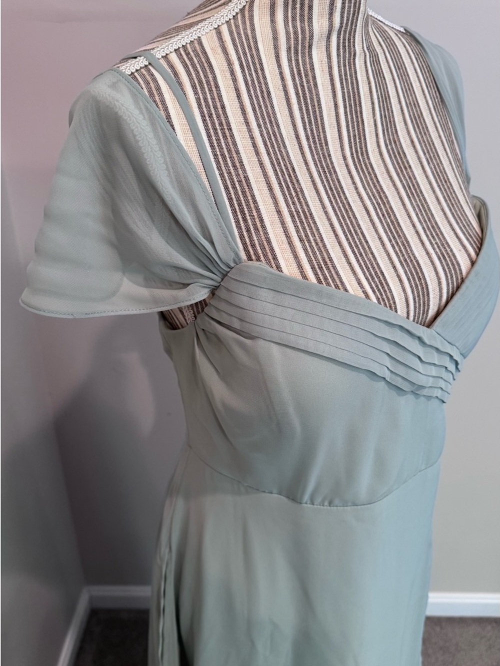 Birdy Grey Spence Convertible Chiffon Dress In Sage Green Sz XL Bridesmaid Prom - Picture 5 of 10